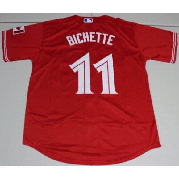 MLB Canada Day Toronto Blue Jays Bo Bichette #11 Sewn Jersey Medium Red NWT - Picture 4 of 5